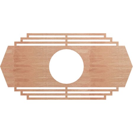 Ekena Millwork Chrysler Wood Fretwork Pierced Ceiling Medallion, Cherry, 34"W x 17"H x 9"ID x 1/4"T CMWP34X17X0250CSCH